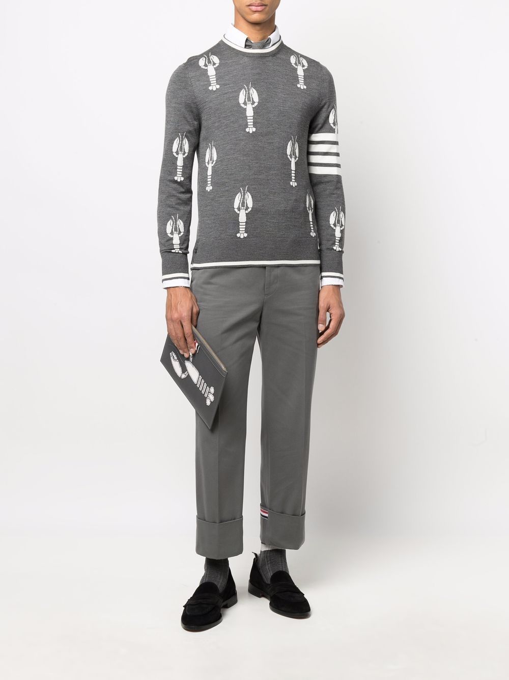 Thom Browne Intarsia trui - Grijs