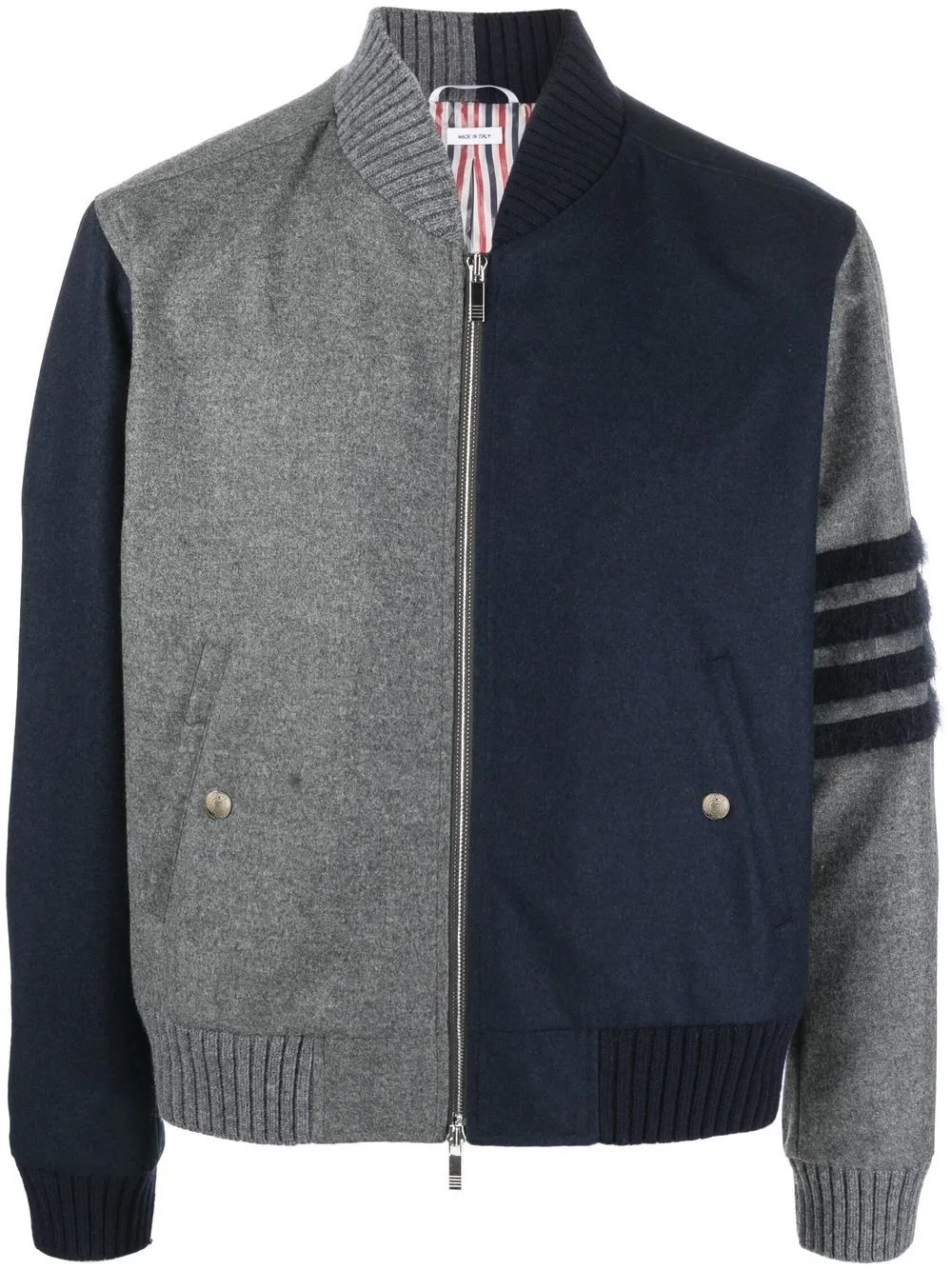 

Thom Browne multi-panel zip-fastening jacket - Grey