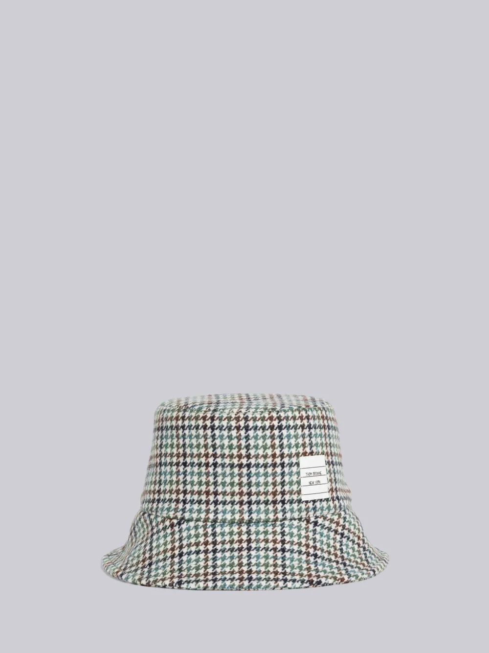 Thom Browne Houndstooth Name Tag Appliqué Bucket Hat In Green