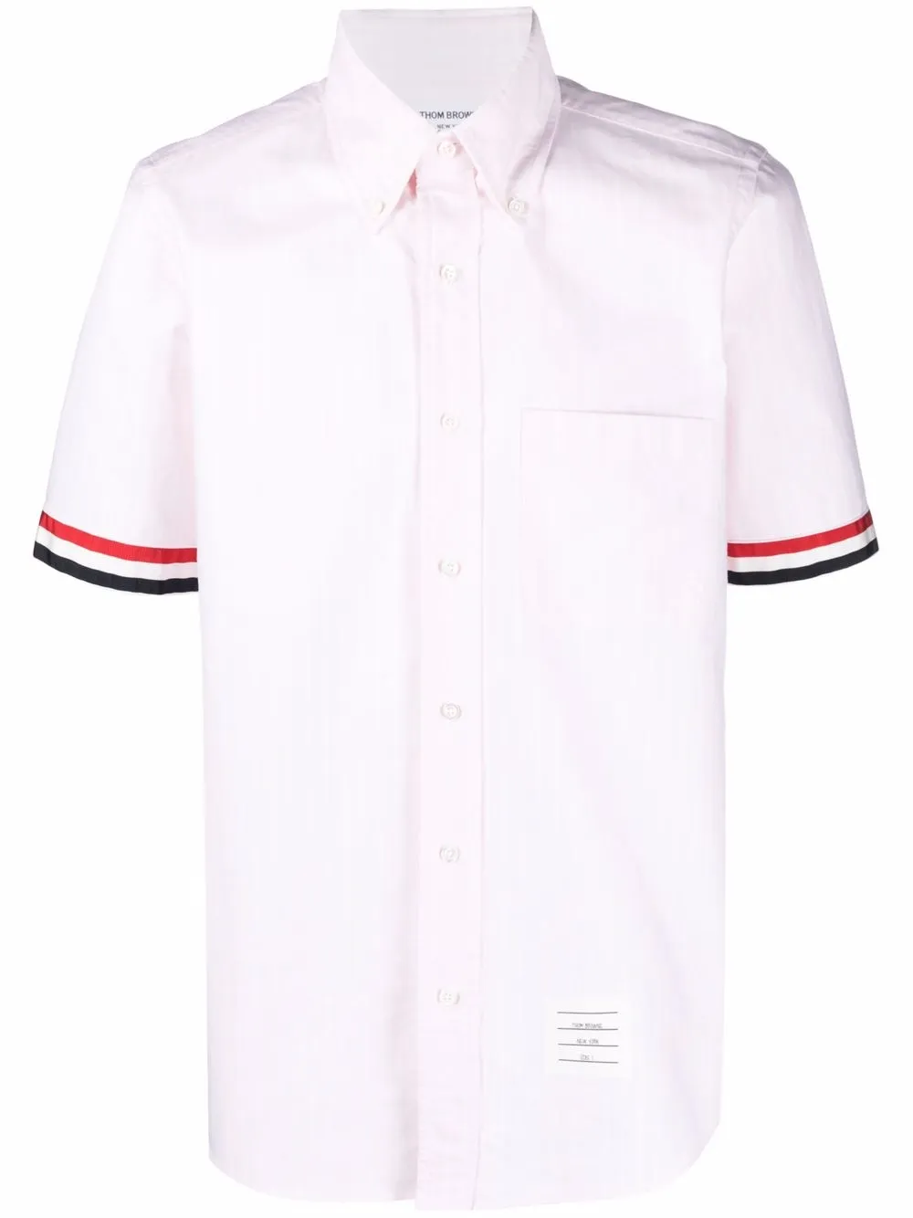 

Thom Browne striped-trim short sleeved shirt - White