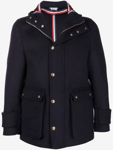Thom Browne cashmere hooded zip-up parka 