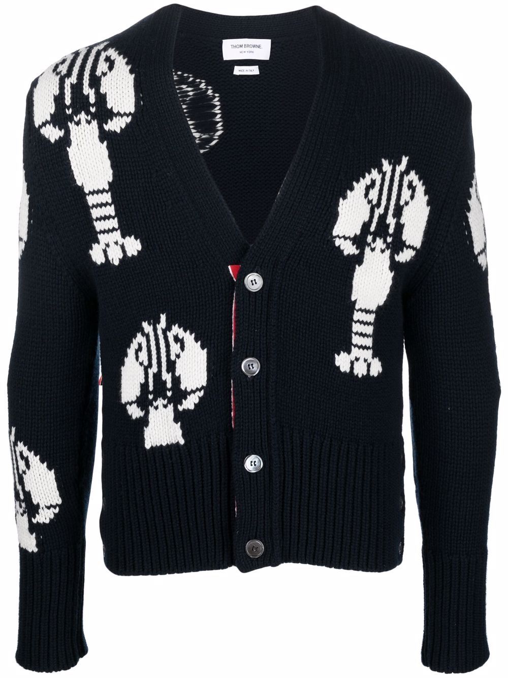 

Thom Browne intarsia-pattern cardigan - Blue