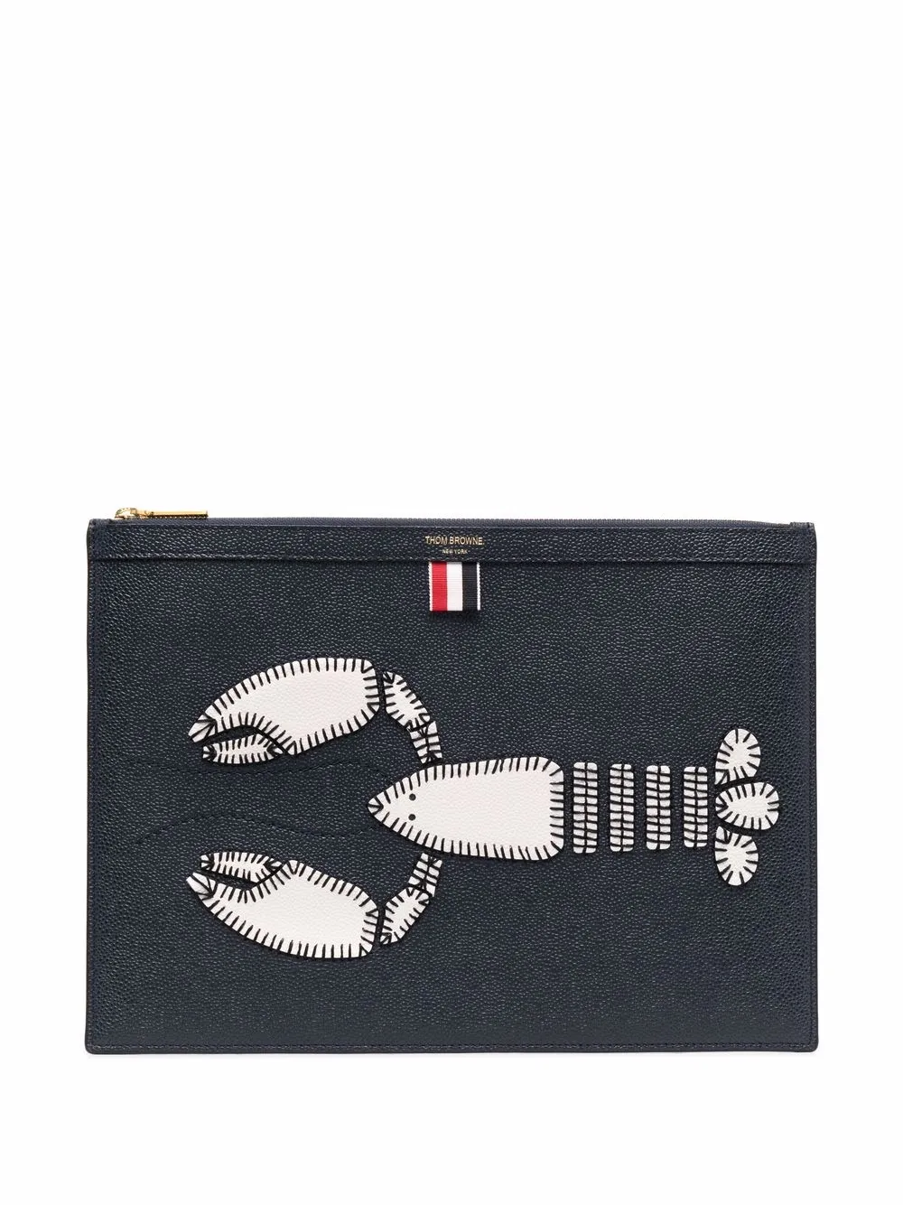 

Thom Browne lobster-appliqué clutch bag - Blue