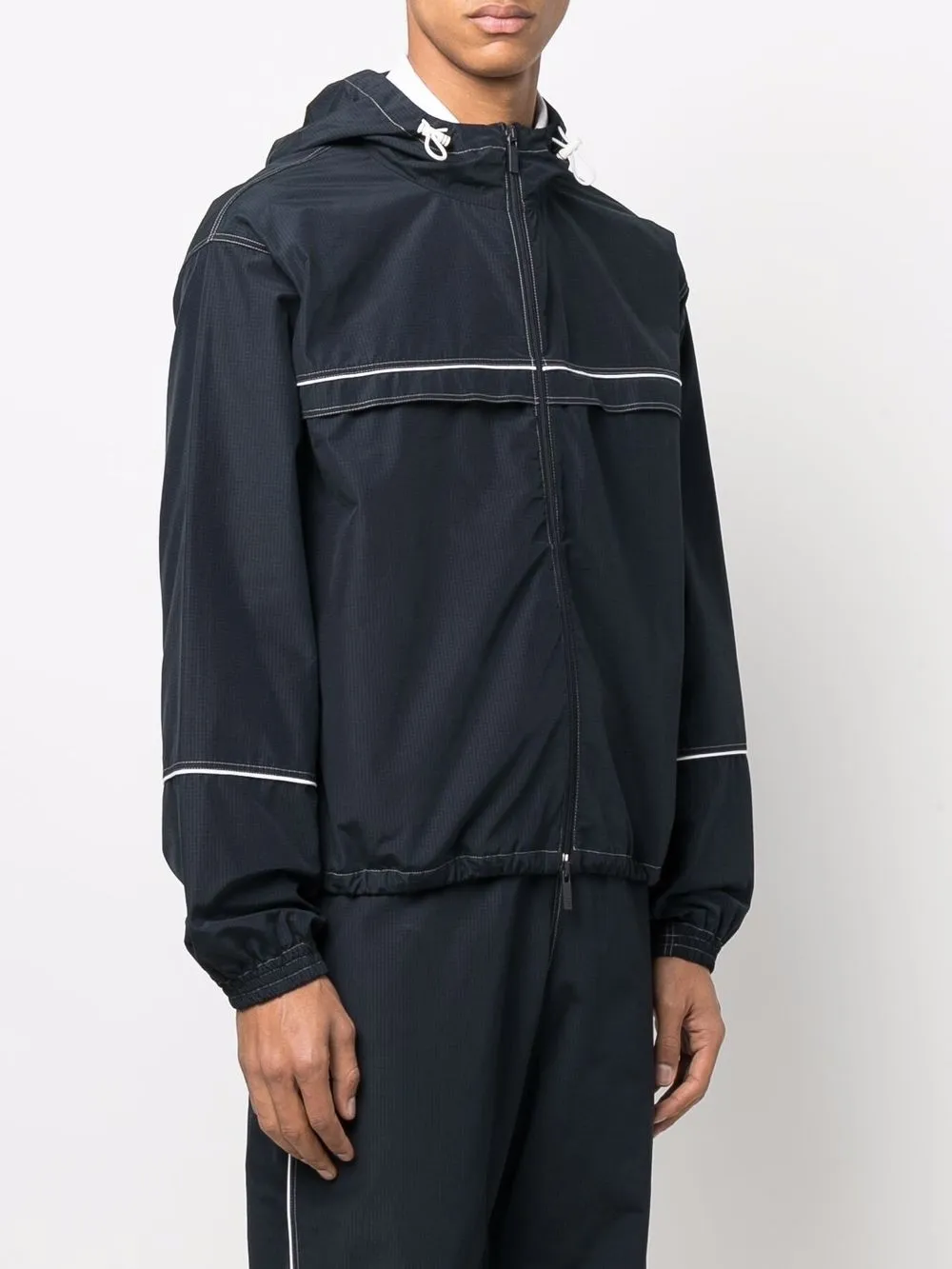  Thom Browne Sportjacke Mit Kapuze   Blau 