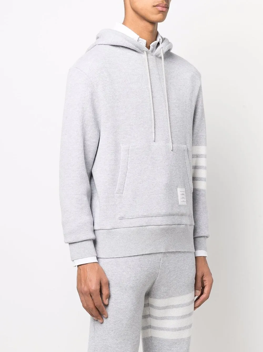  Thom Browne Hoodie Mit Streifen   Grau 