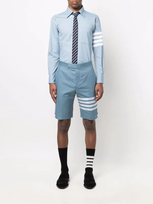 ✨希少・イタリア製✨Thom Browne 4BAR シャツ ブルー Thom Browne 4-Bar long-sleeve Shirt | Blue | FARFETCH
