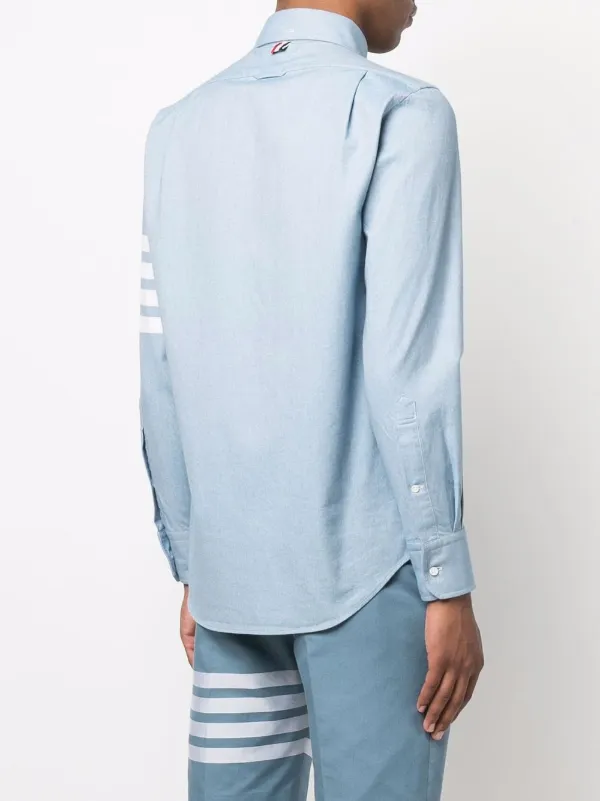 Thom Browne 4-Bar long-sleeve Shirt | Blue | FARFETCH