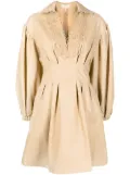 Oroton loop-detail mini dress - Brown