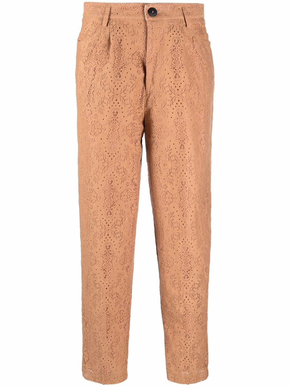 Forte Forte cut-out floral trousers - Neutrals