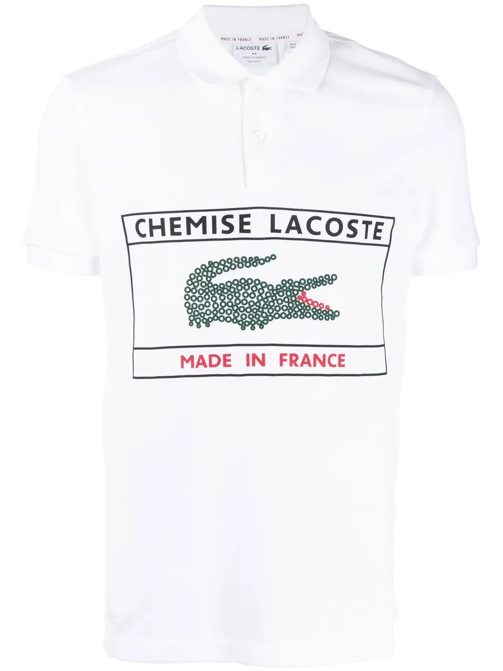 

Lacoste playera tipo polo con logo estampado - Blanco