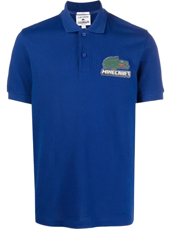 Lacoste Men's Short Sleeve Minecraft Croc Polo Shirt, Bellflower Blue, M at   Men's Clothing store