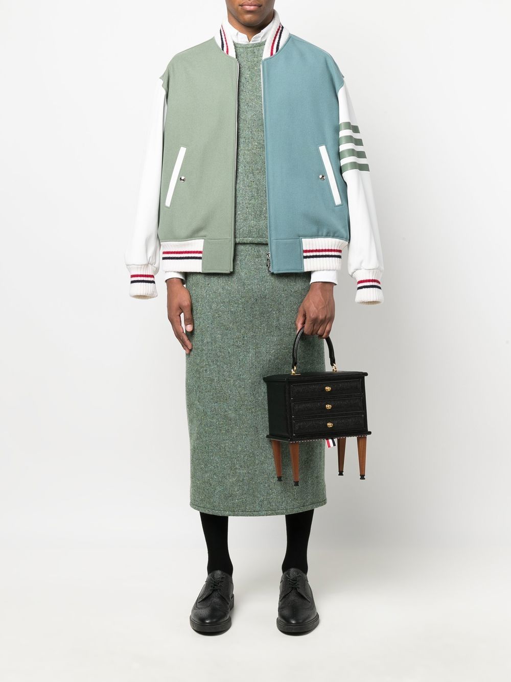 Thom Browne colour-block Wool Bomber Jacket - Farfetch