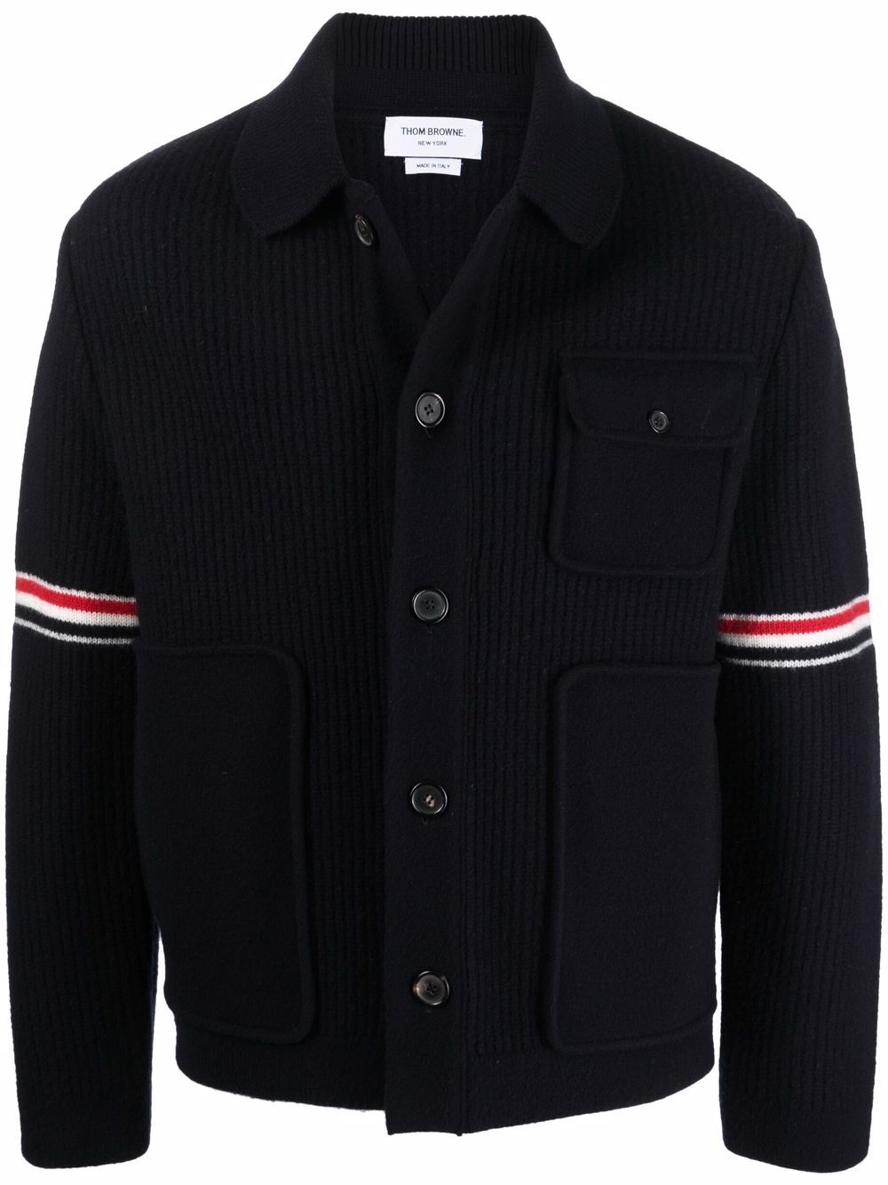 Thom Browne RWB knitted cardigan - Blue