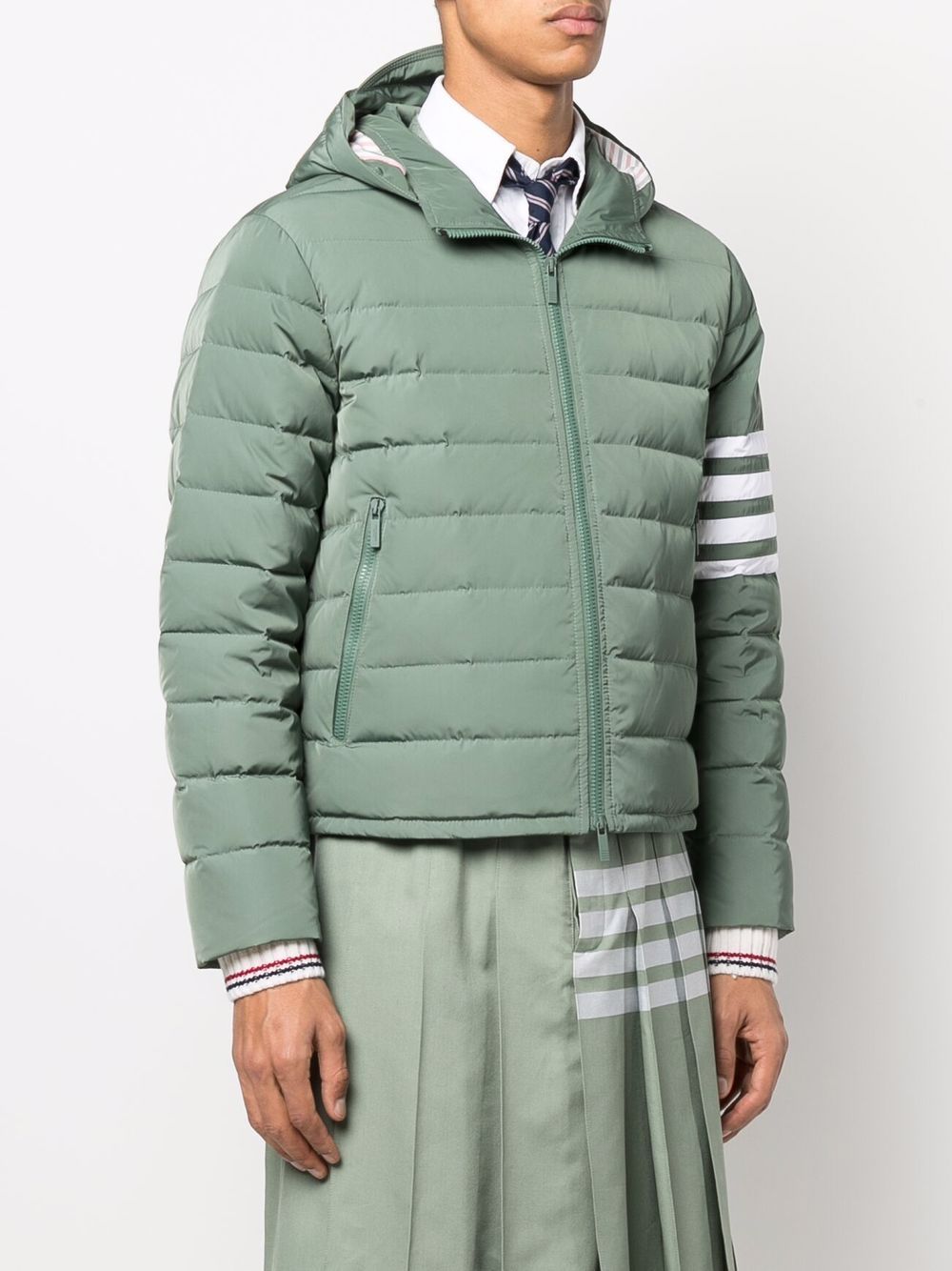 Shop Thom Browne 4-bar Down-feather Ski Jacket In Green