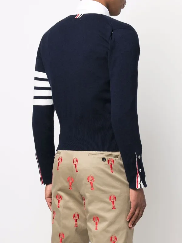 Thom Browne 4-Bar Cashmere Cardigan Blue FARFETCH IN