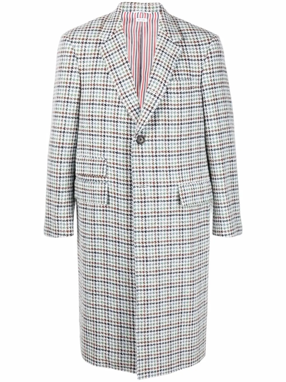 

Thom Browne houndstooth-pattern coat - White