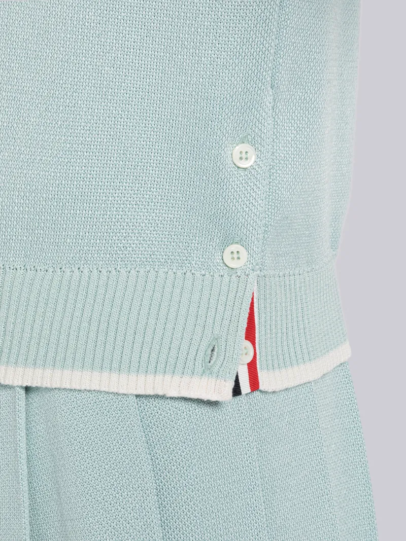 Birdseye Jacquard 4-Bar Short Sleeve Polo | Thom Browne Official