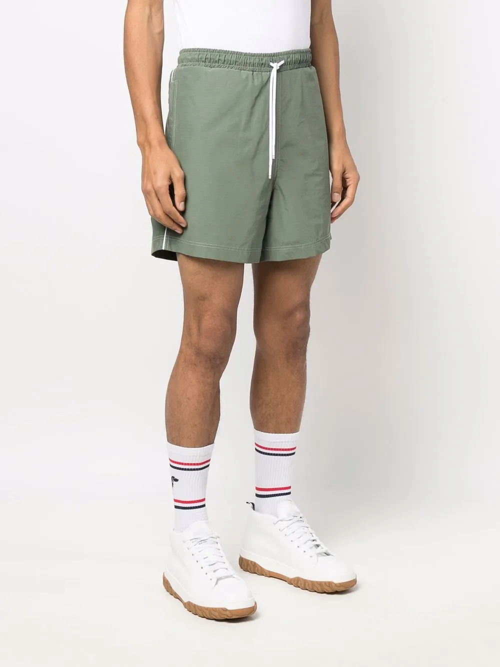 Thom Browne Joggingshorts Mit Ripsband   Grün 