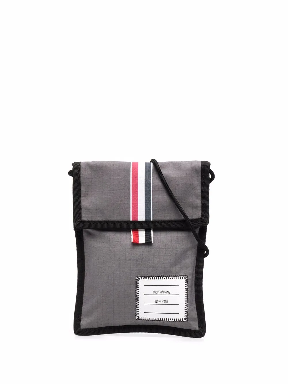 Thom Browne Rwb-stripe Crossbody Bag In Grey