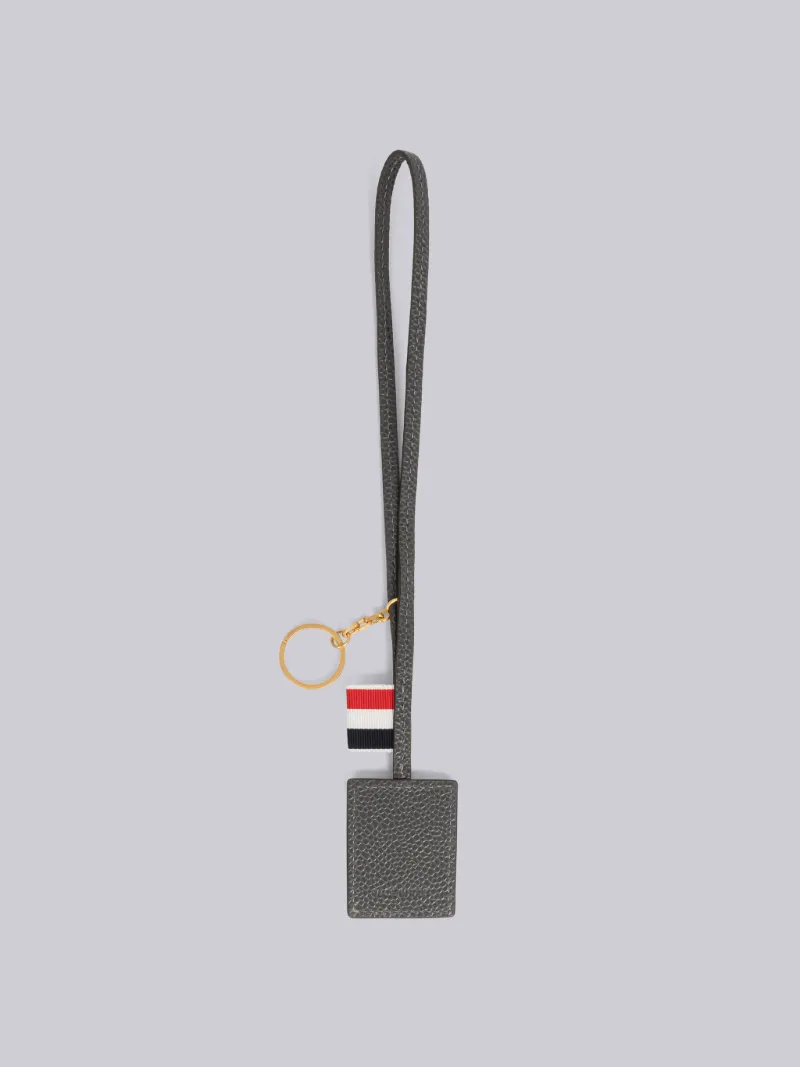 Pebble Grain Leather 4Bar Label Key Ring Thom Browne Official