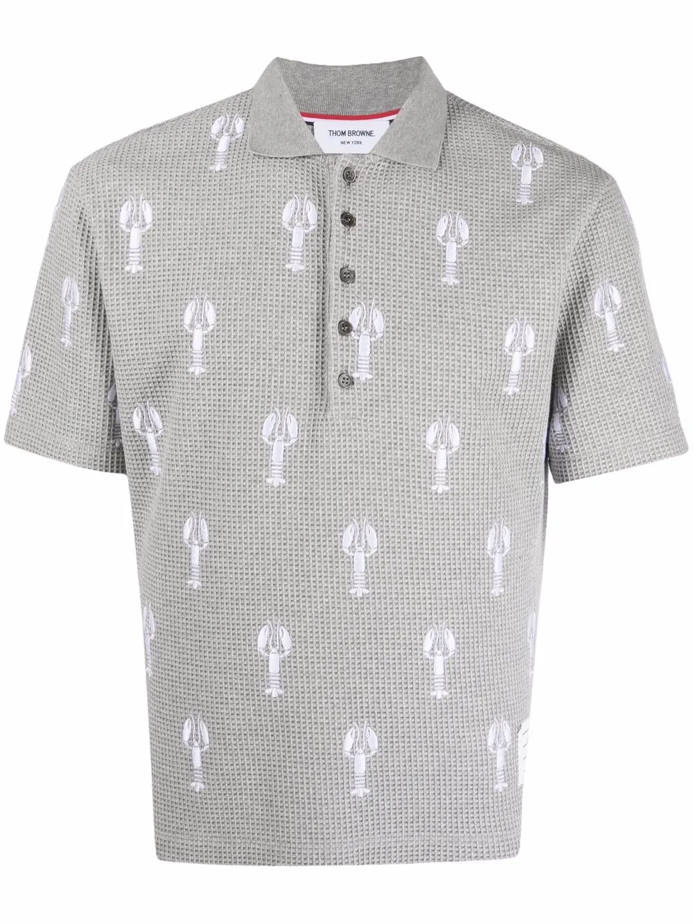 

Thom Browne playera tipo polo manga corta - Gris