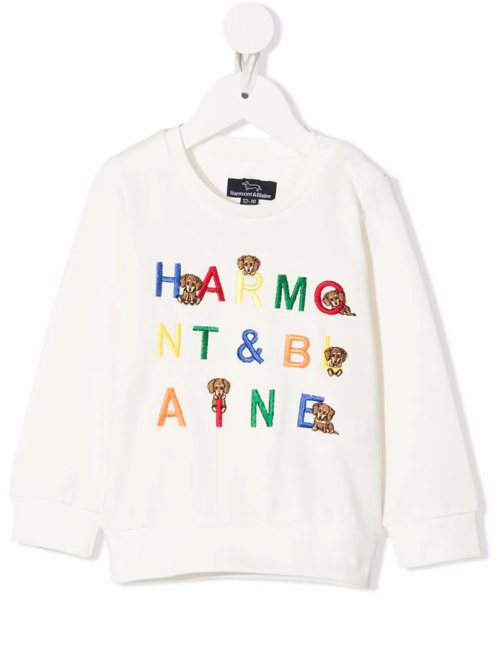 Harmont Blaine Junior logo embroidered Cotton Sweatshirt Farfetch