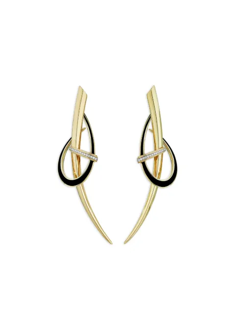 Shaun Leane aretes Sabre Deco en oro de 18kt y plata de ley con diamantes