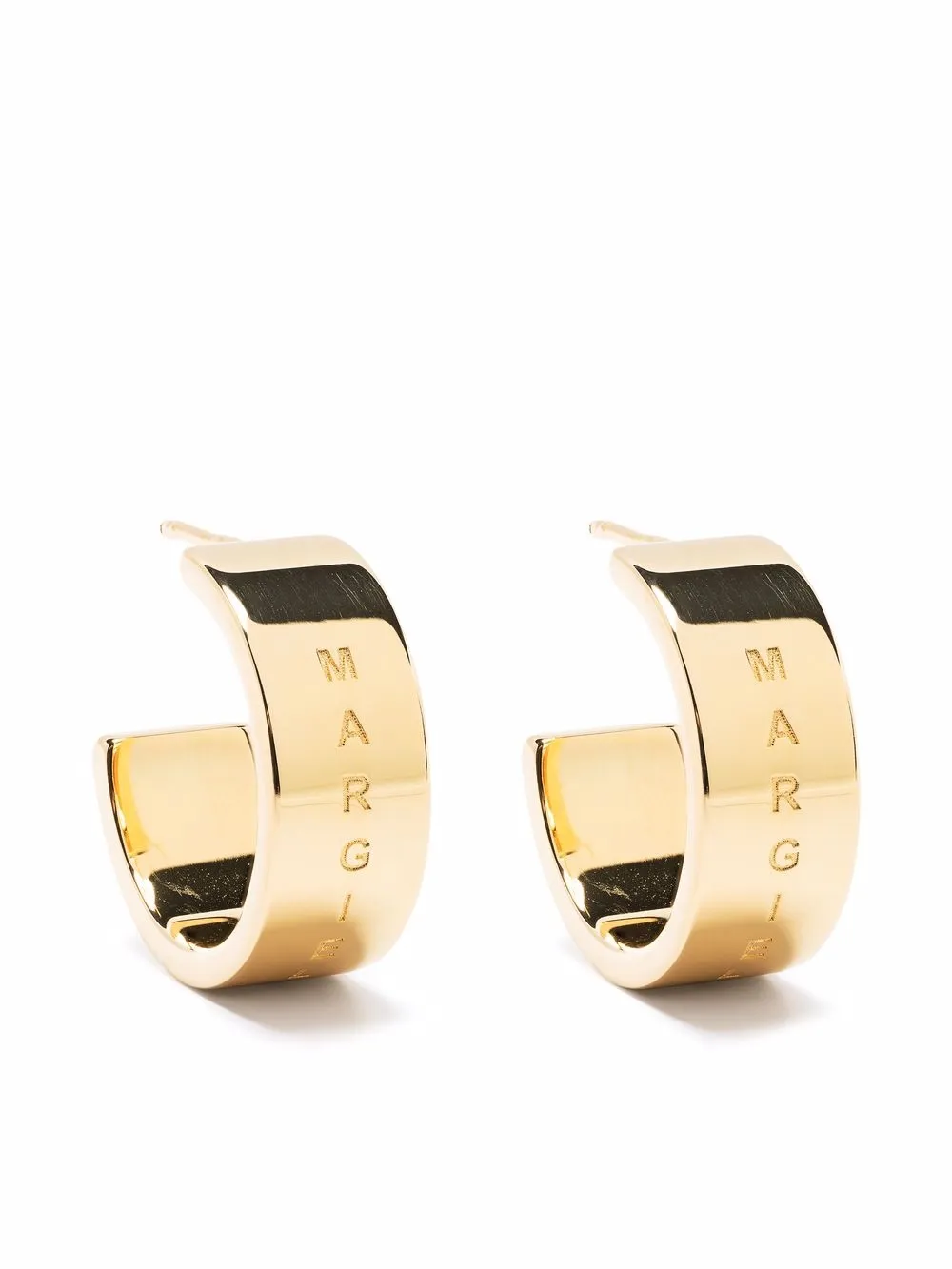 

MM6 Maison Margiela engraved-logo hoop earrings - Gold