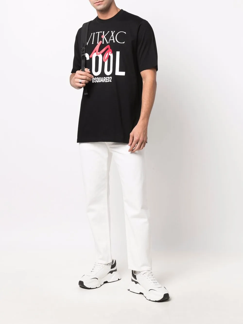 Dsquared2 T-shirt met tekst - Zwart