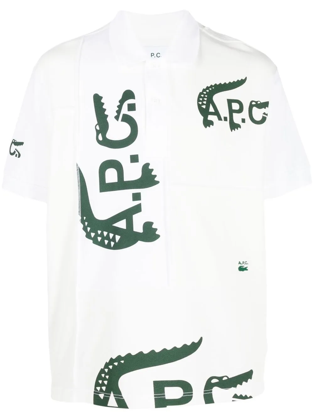 

Lacoste logo-print panelled polo shirt - White