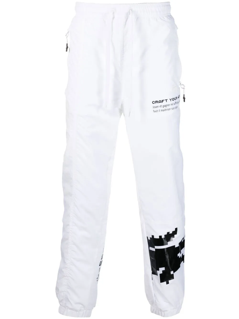 

Lacoste Minecraft slogan-print trousers - White