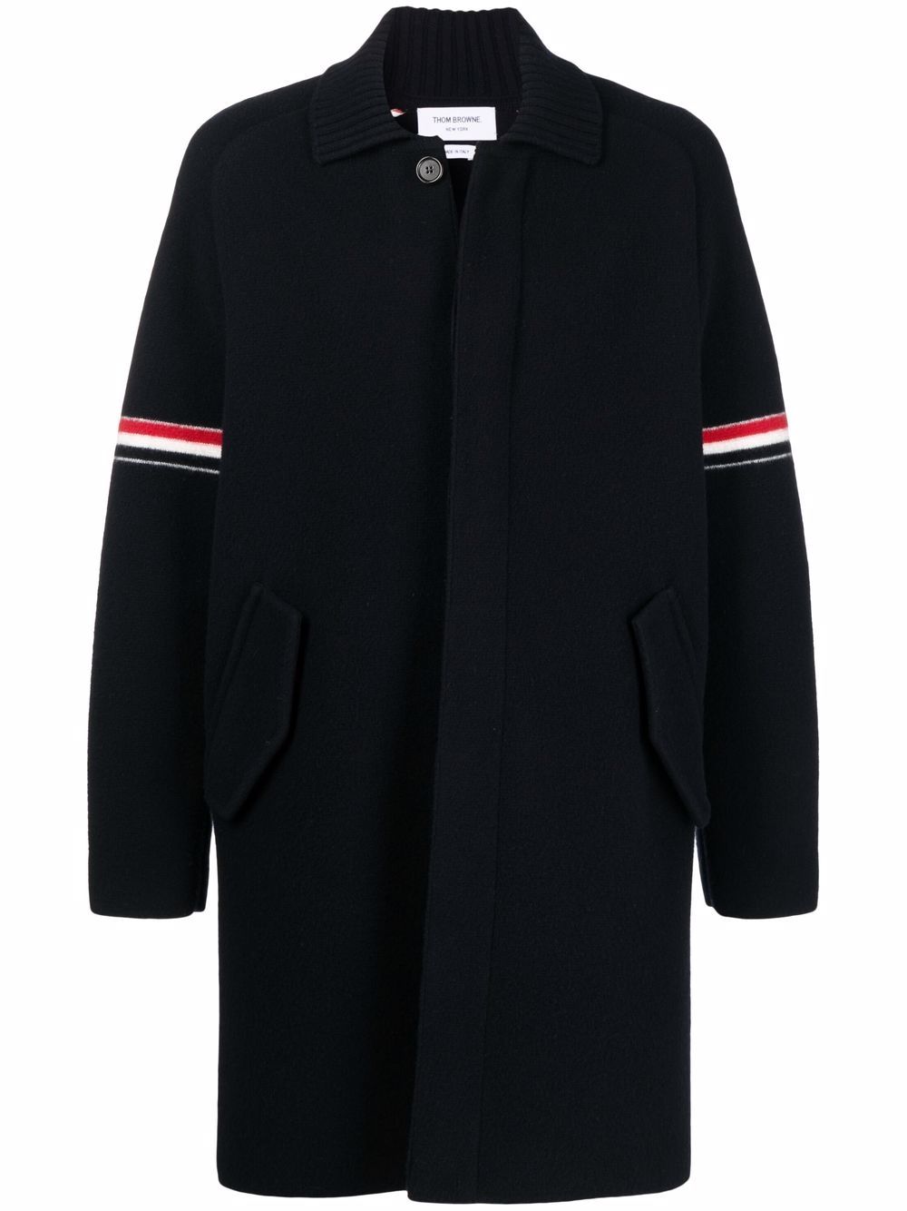 Thom Browne Milano RWB striped car coat - Blue