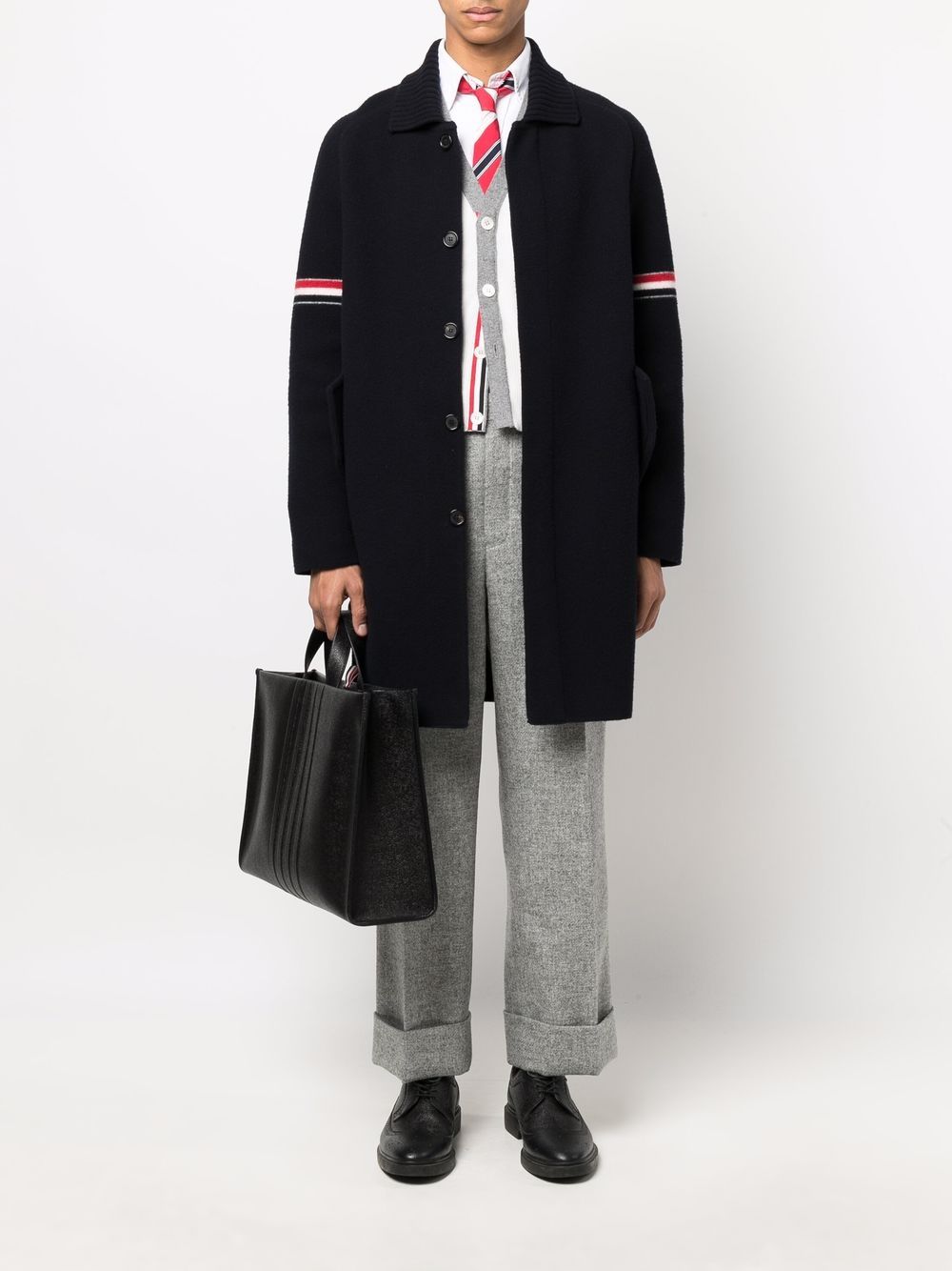 Thom Browne Milano RWB Striped Car Coat - Farfetch