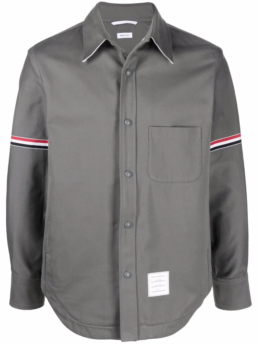 

Thom Browne tri-colour stripe shirt jacket - Grey