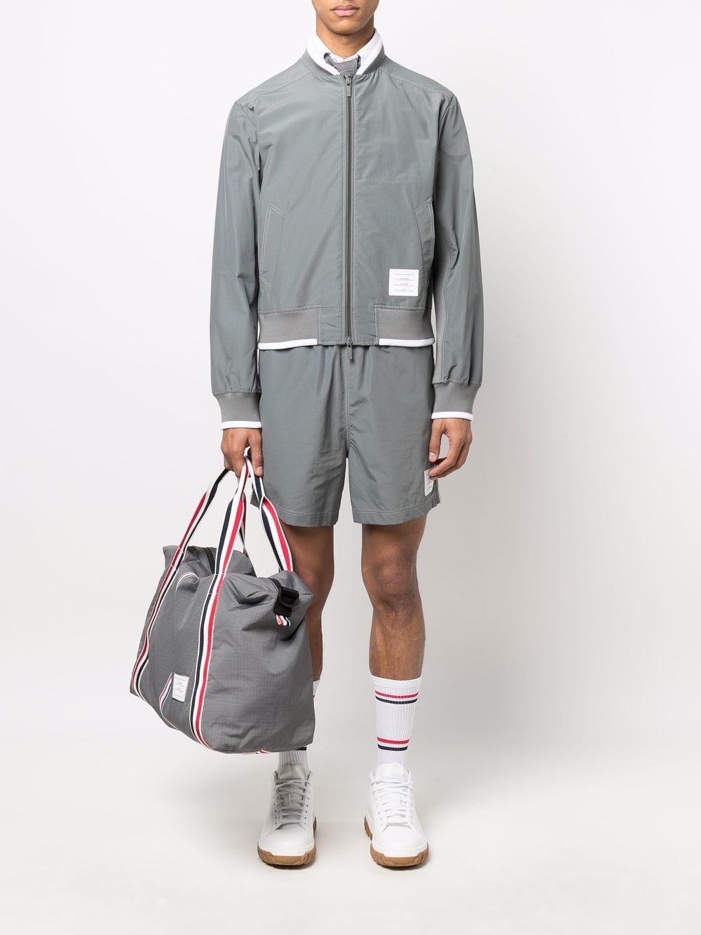 Thom Browne Bomberjack met logopatch - Grijs