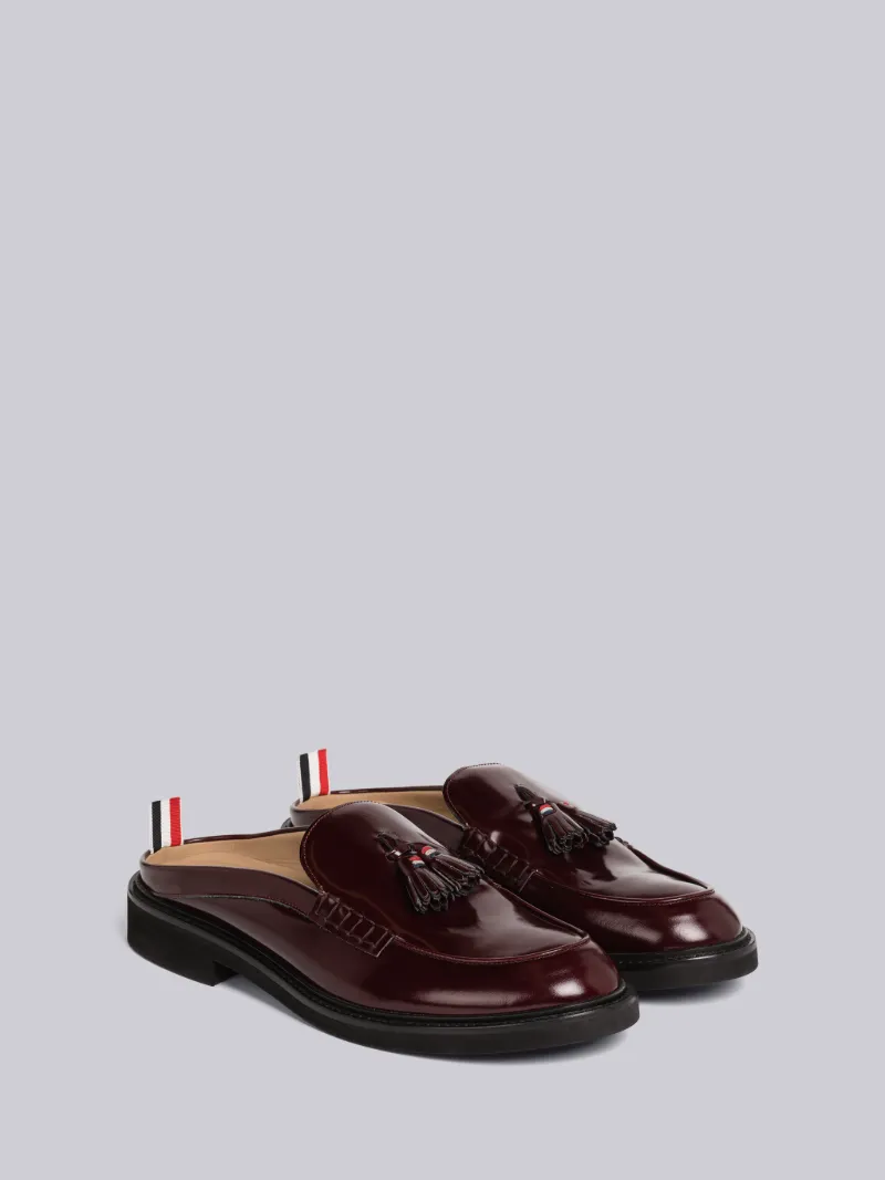 Soft Patent Leather Tassel Loafer Mule Thom Browne Official