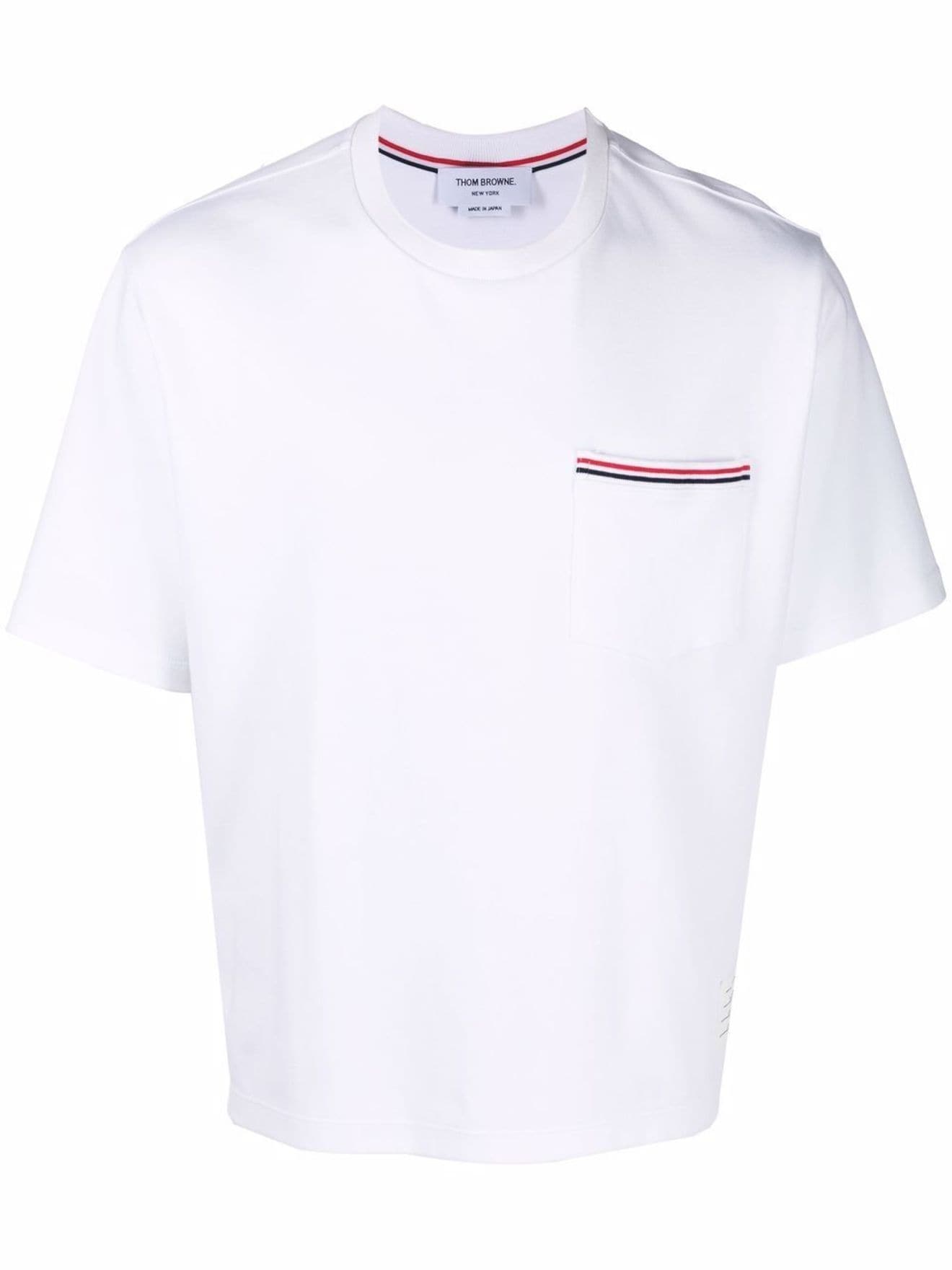 Thom Browne T-shirt con banda RWB bianco | MODES
