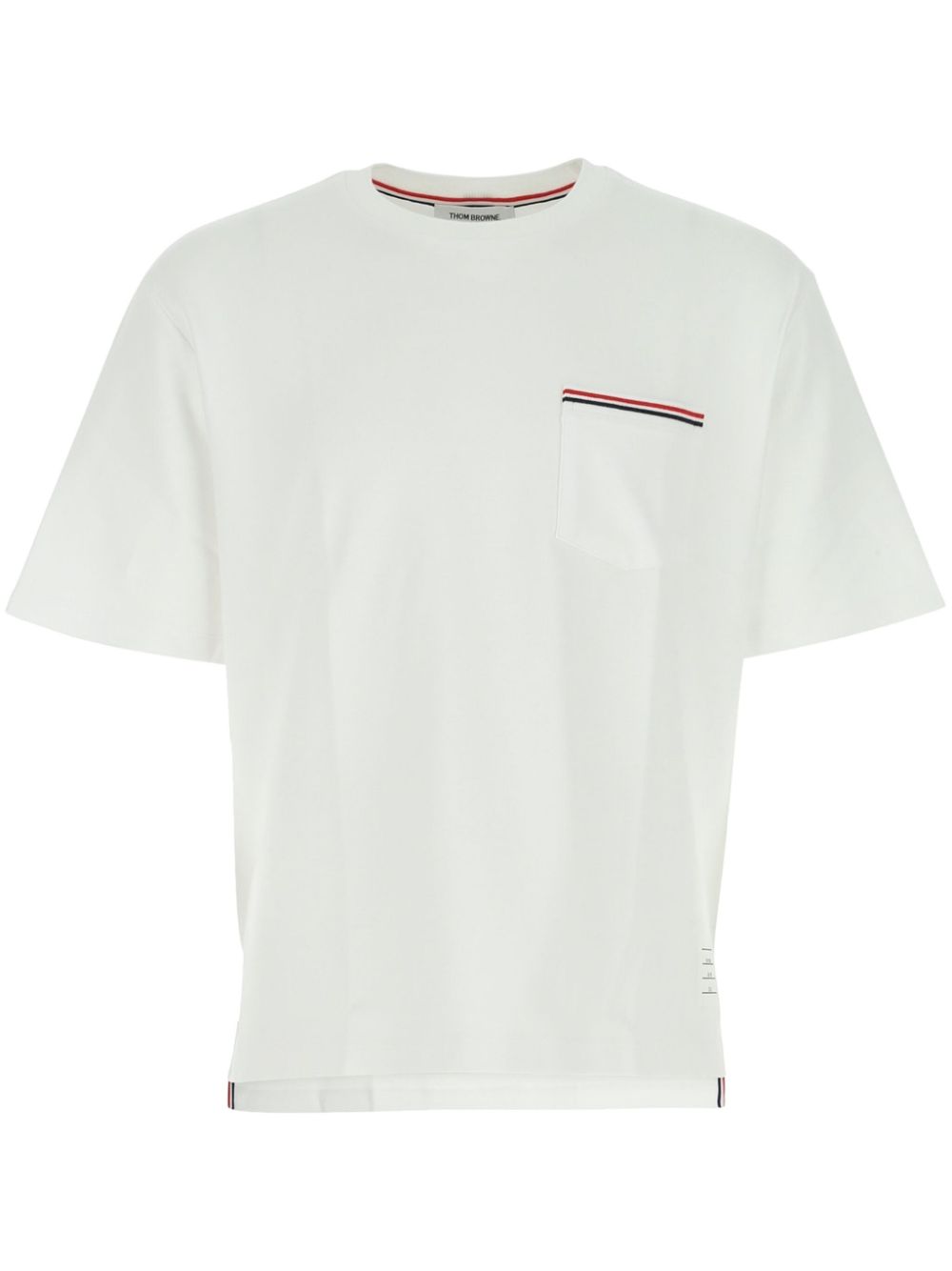 Thom Browne RWB-stripe short-sleeve T-shirt - White