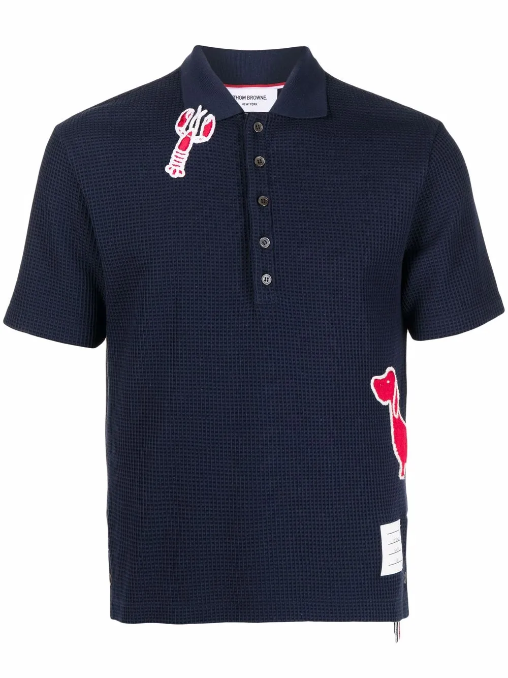 

Thom Browne playera tipo polo manga corta - Azul