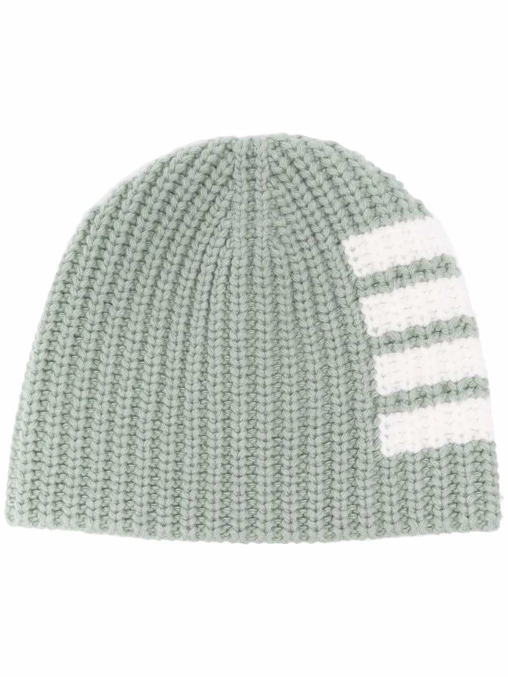 

Thom Browne 4-Bar stripe half cardigan-stitch beanie - Green