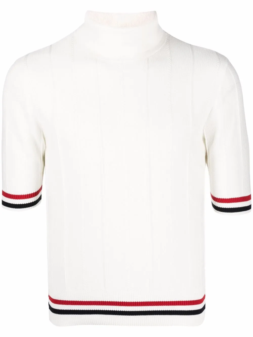 

Thom Browne playera tejida con rayas RWB - Blanco