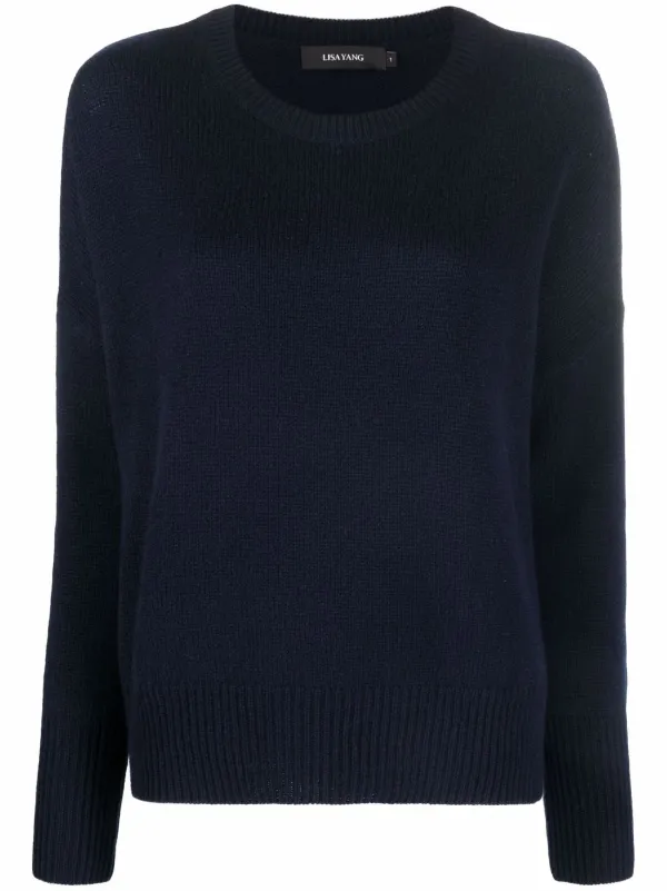Lisa Yang Mila Crew-neck Knitted Jumper in Blue