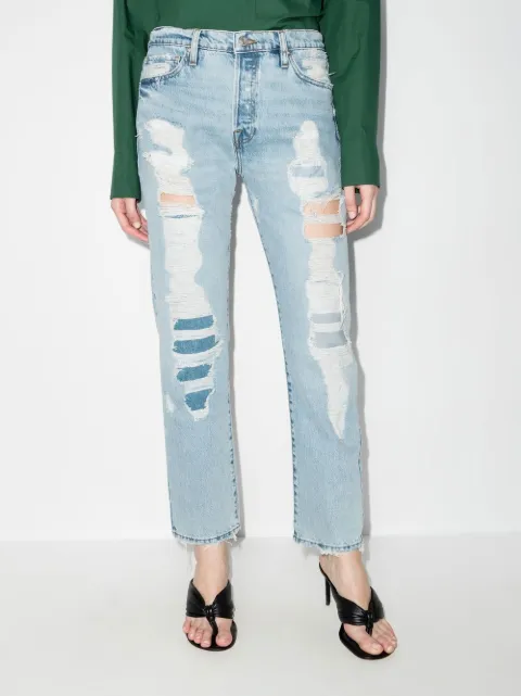 FRAME Le Slouch Ripped Boyfriend Jeans 