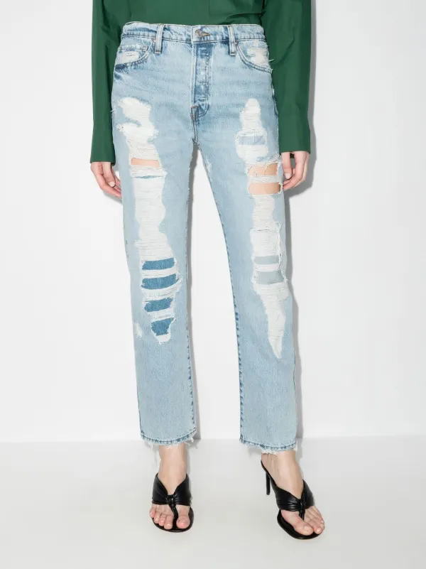 FRAME Le Slouch Ripped Boyfriend Jeans 