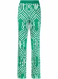 ETRO pleated jacquard trousers - Green