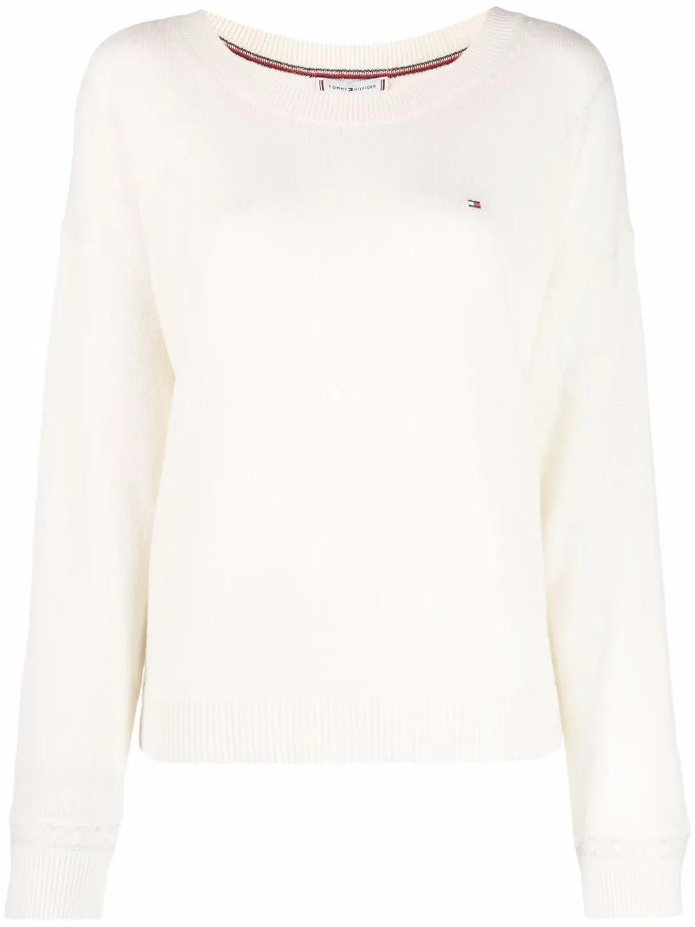 

Tommy Hilfiger embroidered-logo wool jumpr - Neutrals