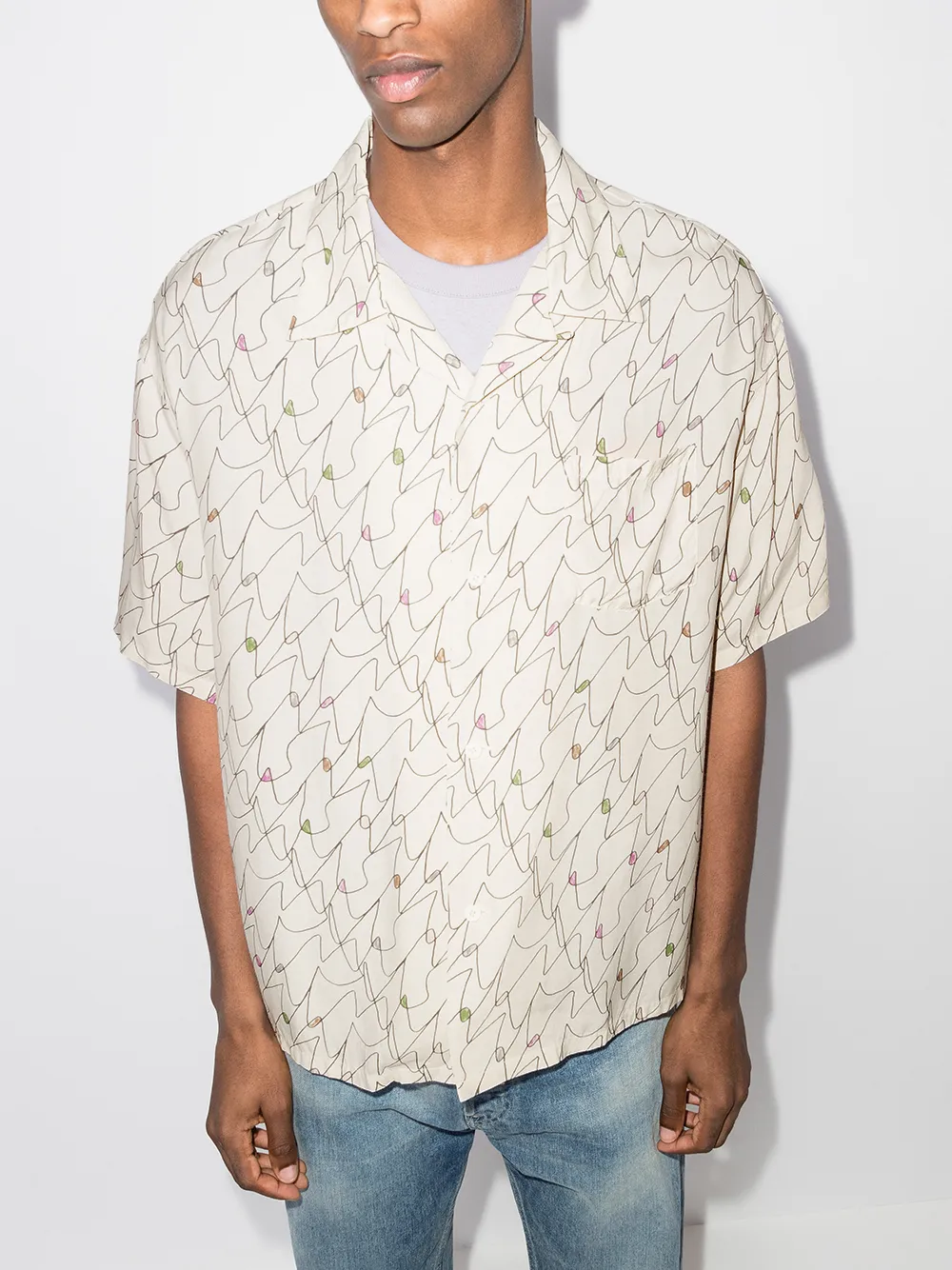 visvim Bowlingshirt met print - Wit