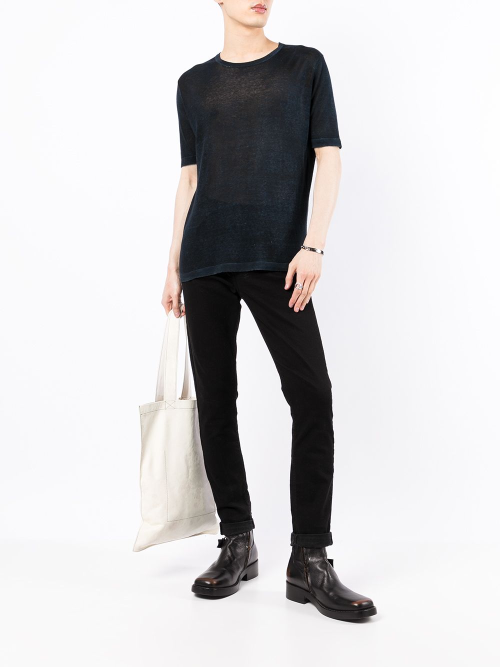 фото Avant toi crewneck linen-blend t-shirt