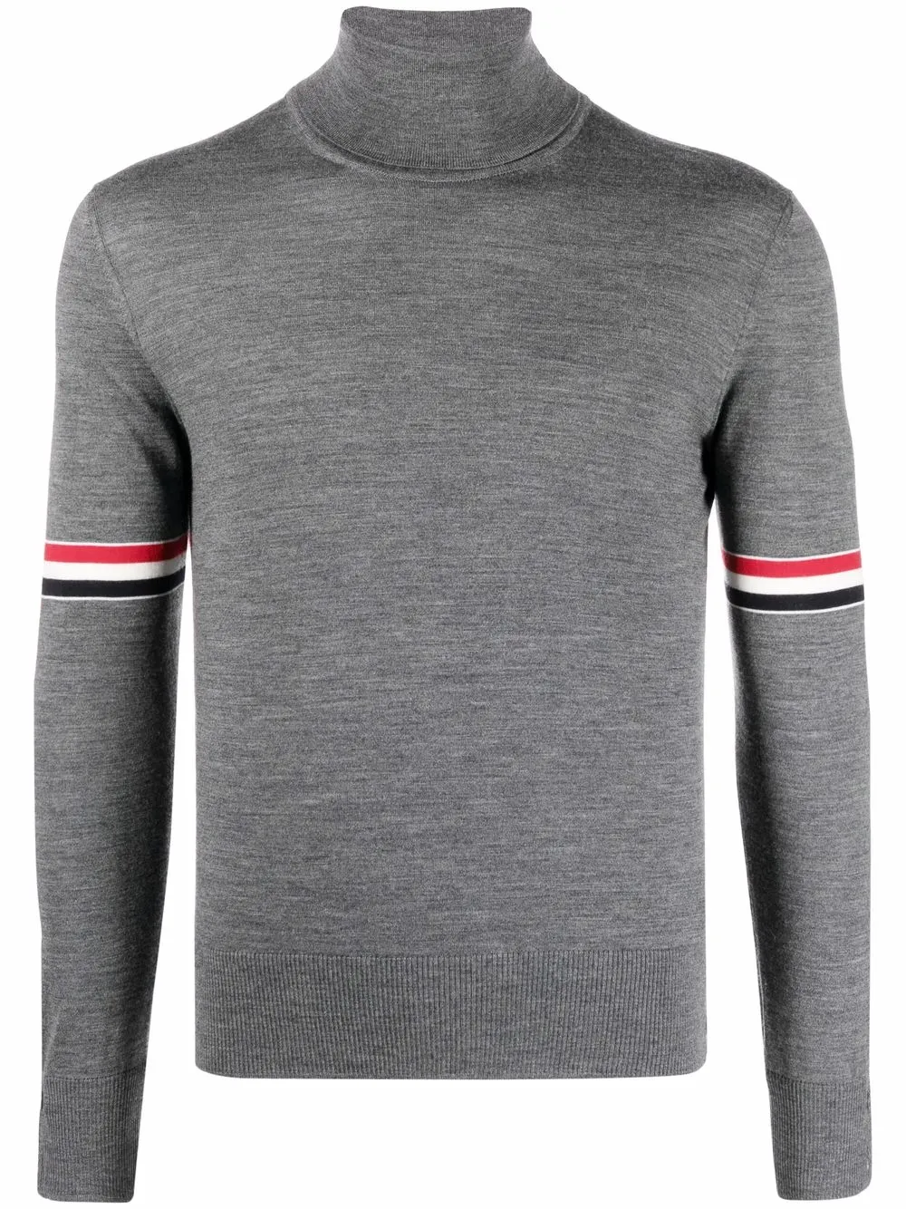 

Thom Browne RWB-stripe roll-neck jumper - Grey