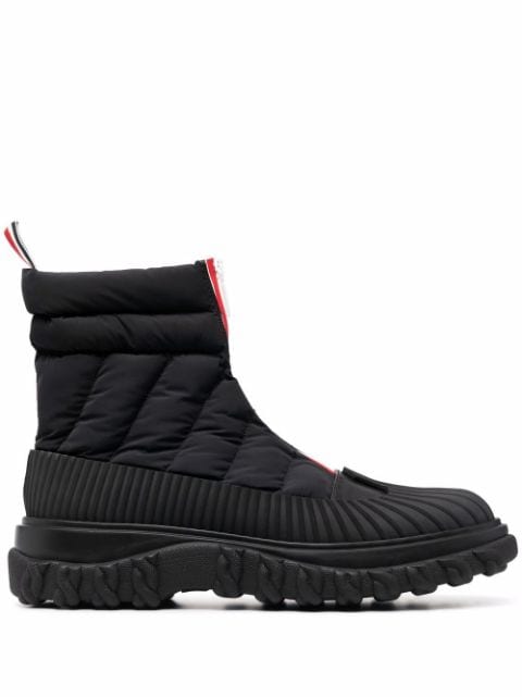 Thom Browne RWB-stripe quilted zip-up boots